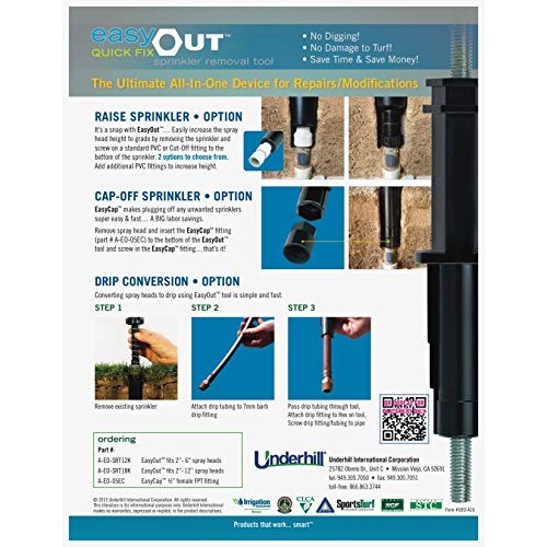 Underhill A-EO-SRT12K Easyout Sprinkler Spray Head Removal Tool