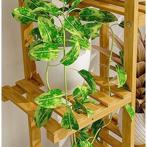 Small 19.7-inch Height Bamboo 3 Tier 4 Flowerpots Plant Stand ...