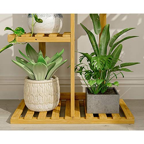 Small 19.7-inch Height Bamboo 3 Tier 4 Flowerpots Plant Stand ...