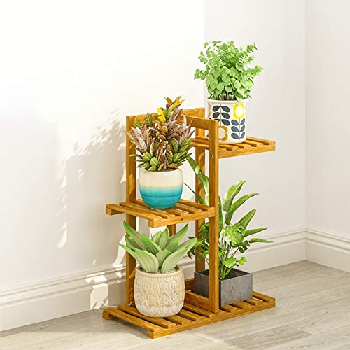 Small 19.7-inch Height Bamboo 3 Tier 4 Flowerpots Plant Stand ...