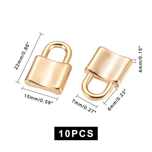 UNICRAFTALE 10pcs 22mm Golden Padlock Charms 304 Stainless Steel P...