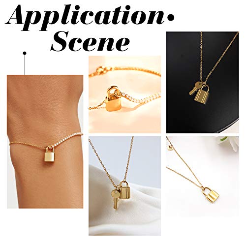 UNICRAFTALE 10pcs 22mm Golden Padlock Charms 304 Stainless Steel P...