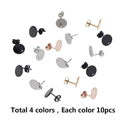 UNICRAFTALE 4 Mixed Colors Stud Earrings 40pcs20Pairs Stainless ...