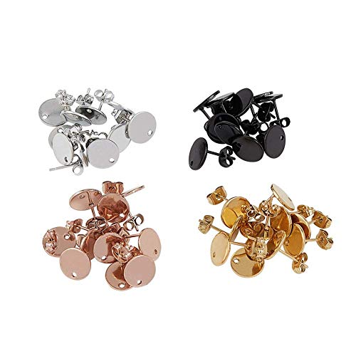 UNICRAFTALE 4 Mixed Colors Stud Earrings 40pcs20Pairs Stainless ...