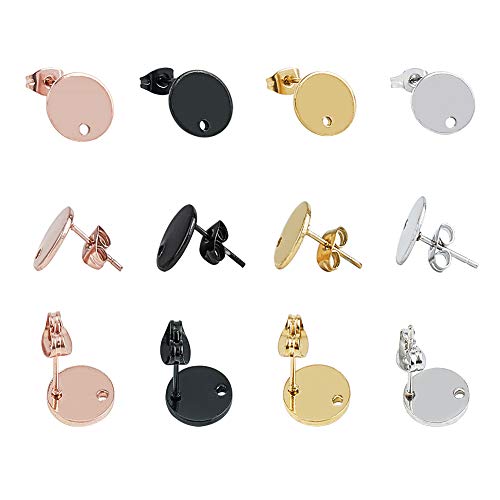 UNICRAFTALE 4 Mixed Colors Stud Earrings 40pcs20Pairs Stainless ...