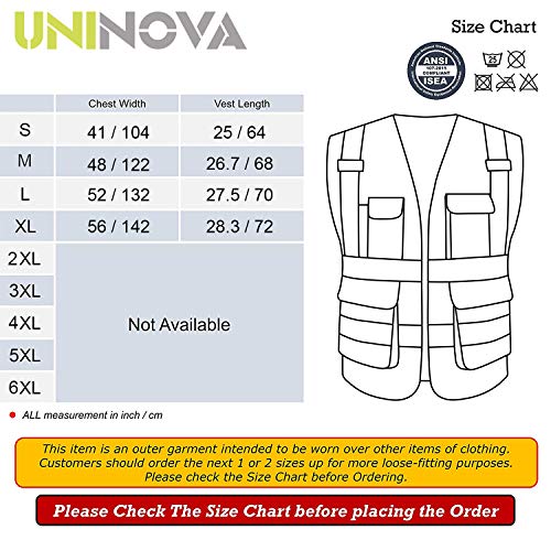 UNINOVA High Visibility Safety Vest - Multi Pockets Reflective Mes...
