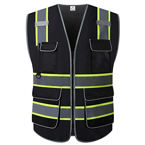 UNINOVA High Visibility Safety Vest - Multi Pockets Reflective Mes...