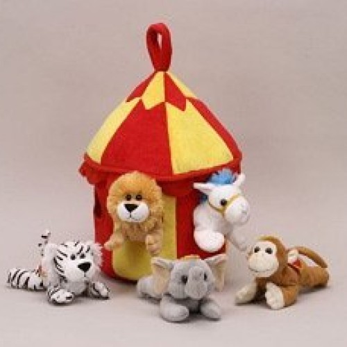 Plush Circus Animal House with Animals - Five 5 Stuffed Circus A...