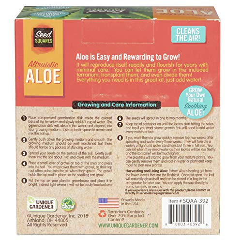 Unique Gardener Grow Your Own Aloe Plant - Fun and Easy to Grow Al...