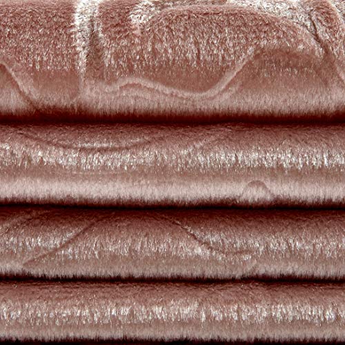 Unique Quality Fabrics Embossed Velvet Scroll Fabric, Blush, Fabri...