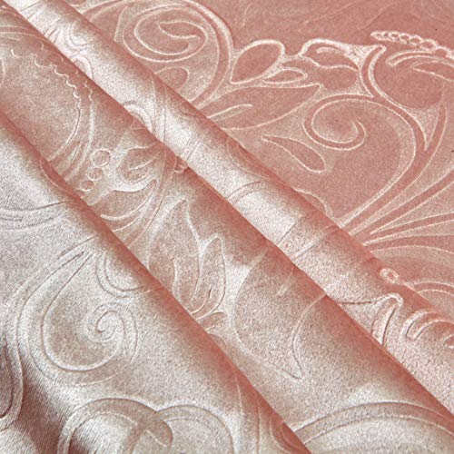 Unique Quality Fabrics Embossed Velvet Scroll Fabric, Blush, Fabri...