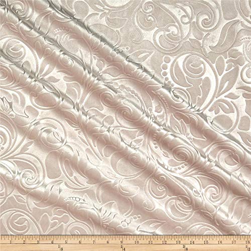 Unique Quality Fabrics Embossed Velvet Scroll Fabric, Blush, Fabri...