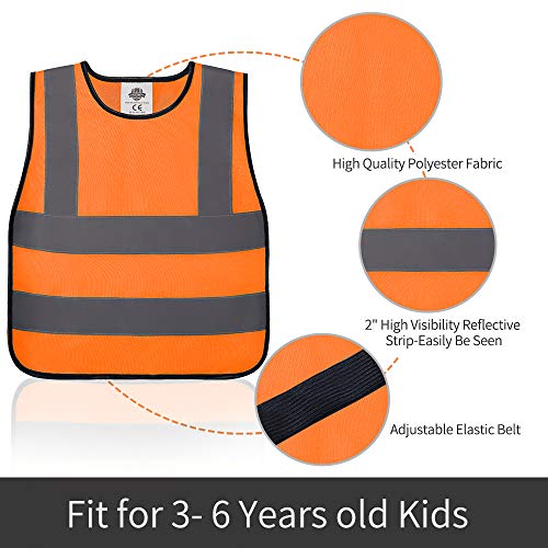 Dazonity Childrens High Visibility Safety Vest, High Visibility R...