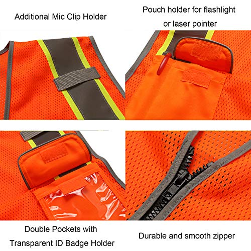 LOHASWORK Reflective Mesh Safety Vest - High Visibility Multi Pock...