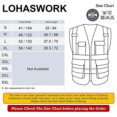 LOHASWORK Reflective Mesh Safety Vest - High Visibility Multi Pock...