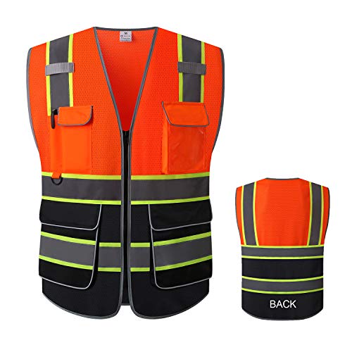 LOHASWORK Reflective Mesh Safety Vest - High Visibility Multi Pock...