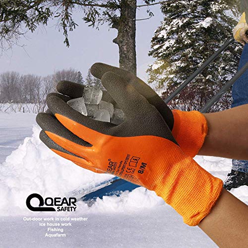 Thermal Winter Cold Resistant Work Gloves, Waterproof, Latex Coate...