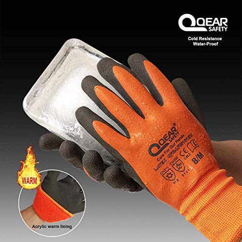Thermal Winter Cold Resistant Work Gloves, Waterproof, Latex Coate...