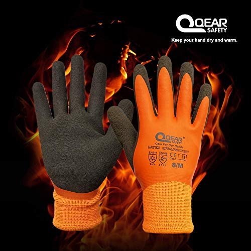 Thermal Winter Cold Resistant Work Gloves, Waterproof, Latex Coate...