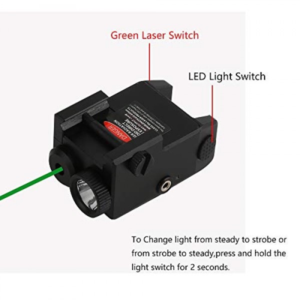 2HY10 -GL 400 Lumen Rechargeable Strobe LED Flashlight Compact Gre...