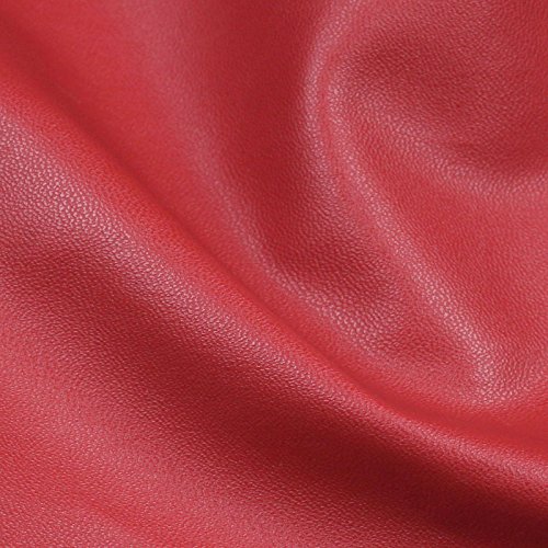 54 Wide Faux Soft Skin Leather Red Fabric By The yard