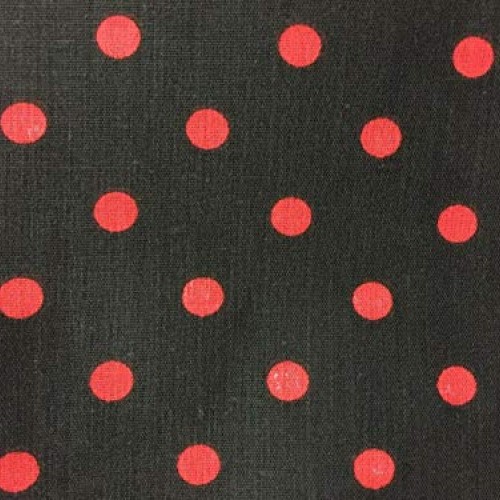 Black Red Small Polka Dot Poly Cotton Fabric - Sold By The Yard - ...