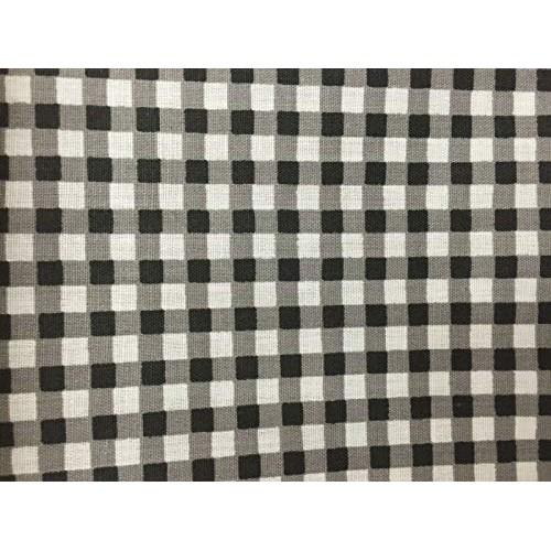 Black White Mini Checkered Poly Cotton Printed Fabric - BTY - 59