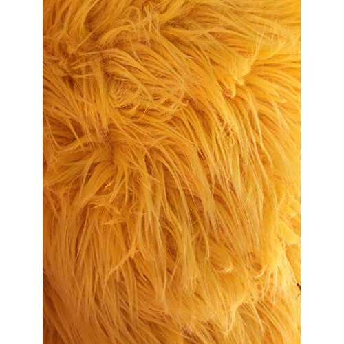 Canary Yellow Luxury Long Pile Faux Shag Fur Fabric - Sold by The ...