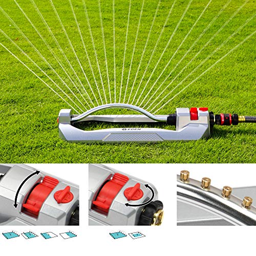Eden 94115 Metal 2-Way Oscillating Sprinkler for Lawn and Garden w...