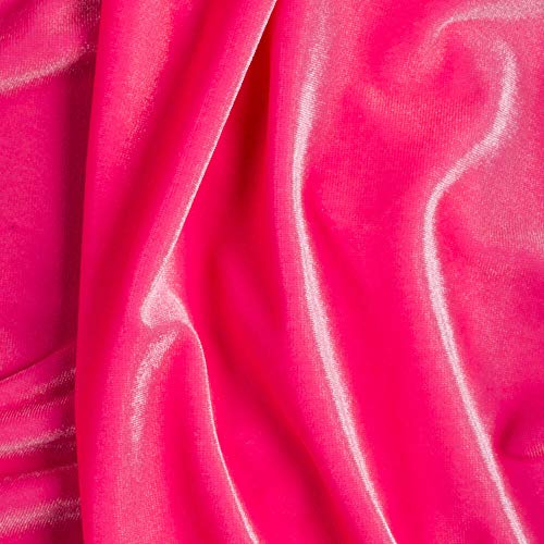 Hot Pink Stretch Velvet Apparel Costume Dance Spandex Fabric - BTY...