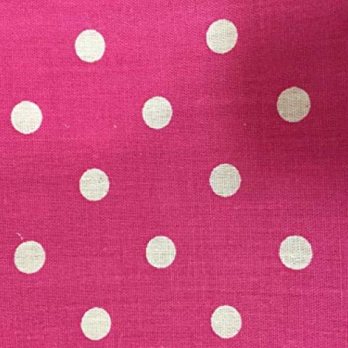 Hot Pink White Small Polka Dot Poly Cotton Fabric -Sold By The Yar...