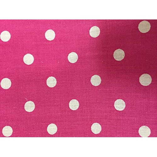 Hot Pink White Small Polka Dot Poly Cotton Fabric -Sold By The Yar...
