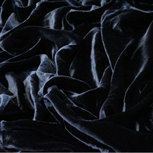 Midnight Blue Plush Silk Velvet Upholstery Apparel Fabric - BTY - ...