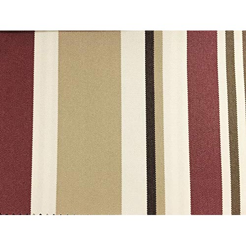 Multi Striped Oak 100% Waterproof Outdoor Canvas Patio Fabric -Sol...