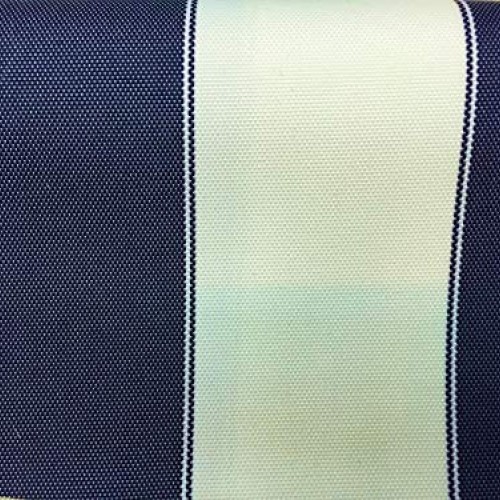 Navy White 600 Denier Striped Waterproof Outdoor Canvas Fabric - S...