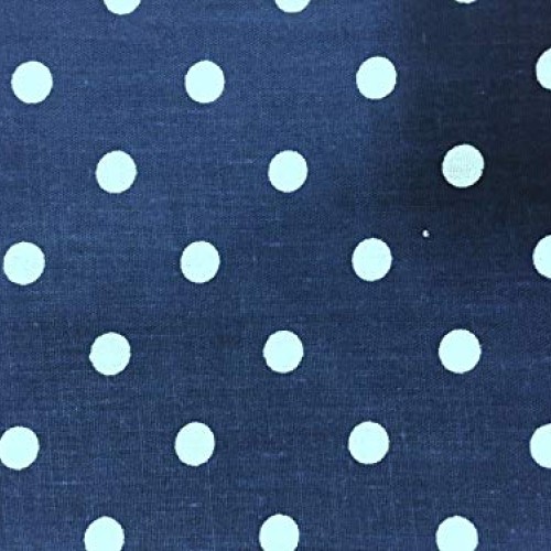 Navy White Small Polka Dot Poly Cotton Fabric - Sold By The Yard -...