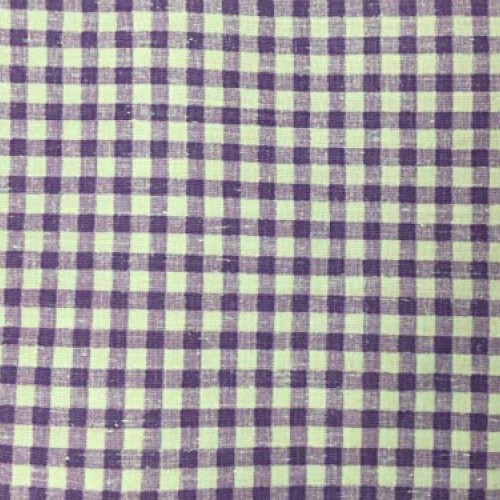 Purple White Mini Checkered Poly Cotton Printed Fabric - BTY - 59
