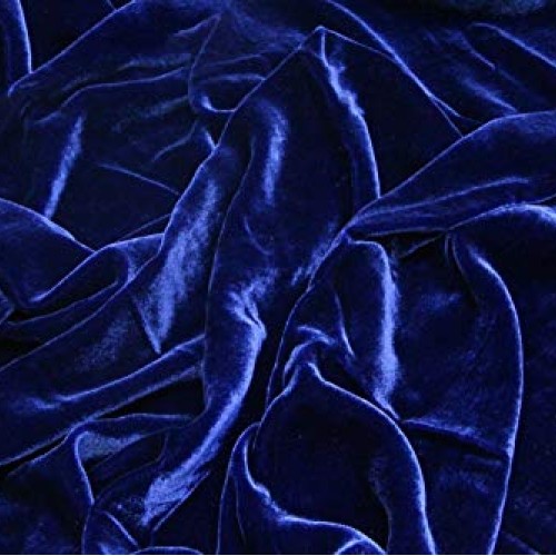 Royal Blue Plush Silk Velvet Upholstery Apparel Fabric - BTY - 44...