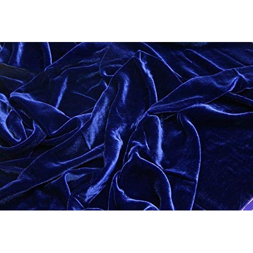 Royal Blue Plush Silk Velvet Upholstery Apparel Fabric - BTY - 44...