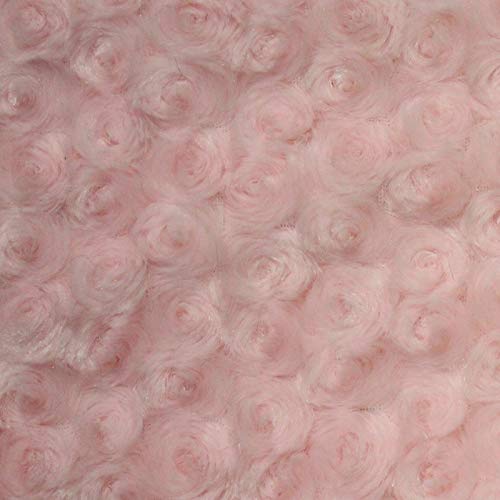 Swirl Rose Bud Fluff Minky Fur Fabric - Sold by The Yard - 58/ 60...