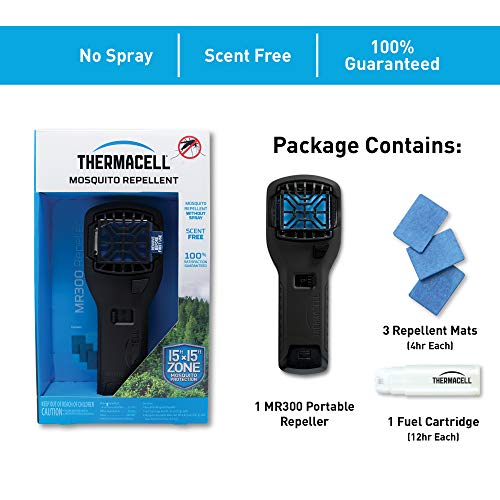 Thermacell MR300 Portable Mosquito Repeller Black Contains Fuel Ca...