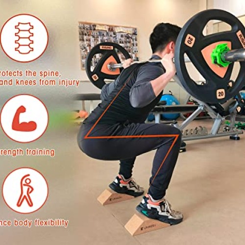 Cork Squat Wedge Block 2PCS Non Slip Professional Squat Ramp,Squat...