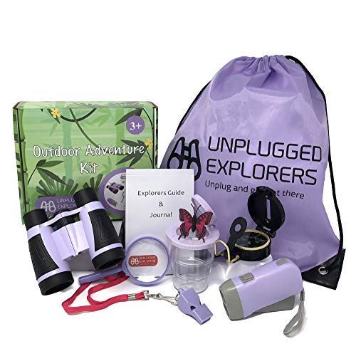 Unplugged Explorers 9 Piece Kids Outdoor Explorer Kit- Backpack, B...