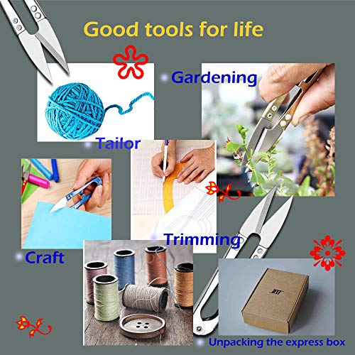 3pcs Premium Stainless Steel 4.2in U Sewing Scissors Clippers, Emb...