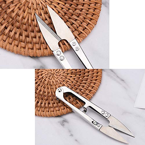 3pcs Premium Stainless Steel 4.2in U Sewing Scissors Clippers, Emb...