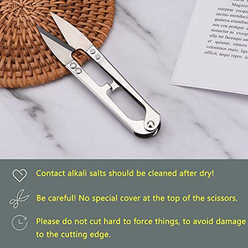 3pcs Premium Stainless Steel 4.2in U Sewing Scissors Clippers, Emb...