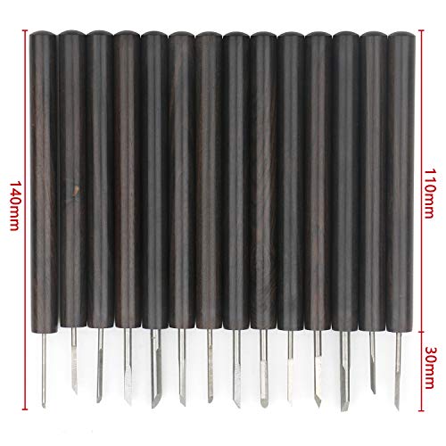 Unxuey 14Pcs Set Sandalwood Handle Manual Carving Knife DIY Tools ...