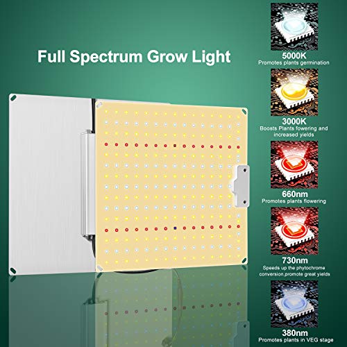 600W Led Grow Light with Samsung Diode UV IR Included, 2x2ft Cover...