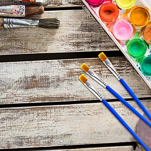 30 Pcs 9mm Wide Flat Paint Brushes, Acrylic Small Brush Bulk for D...