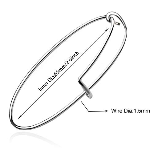 UPINS 60 Pcs Expandable Bangle Bracelets Adjustable Wire Bracelets...